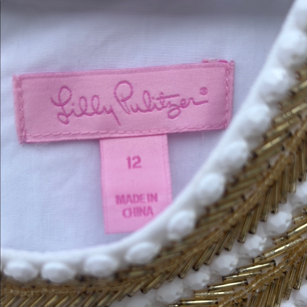 Lilly Pulitzer White and Gold Mini Dress
Laundered, perfect condition - Picture 9 of 16